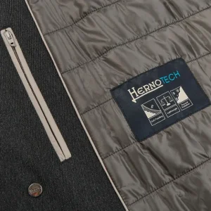 Herno Outerwear | Charcoal Wool Twill Beaver Collar Jacket