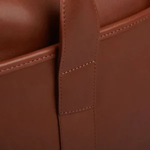 Frank Clegg Briefcases | Chestnut Tumbled Leather Commuter Briefcase