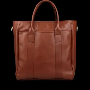 Frank Clegg Tote Bags | Chestnut Tumbled Leather Commuter Tote