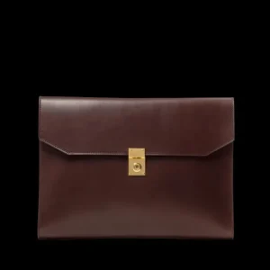 Frank Clegg Briefcases | Chocolate Belting Leather Wrap Portfolio