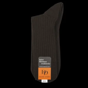 Doré Doré Socks | Chocolate Brown Merino Wool Ribbed Socks