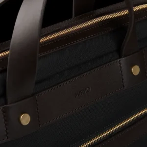 Mismo Briefcases | Coal Black M/S Canvas Office Briefcase