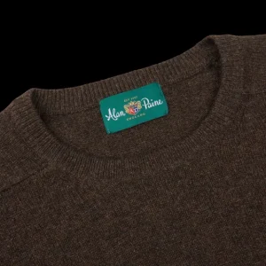 Alan Paine Sweaters | Cocoa Brown Lambswool Crew Neck