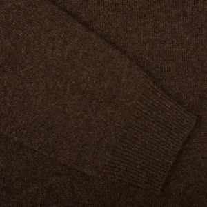 Alan Paine Sweaters | Cocoa Brown Lambswool V-Neck