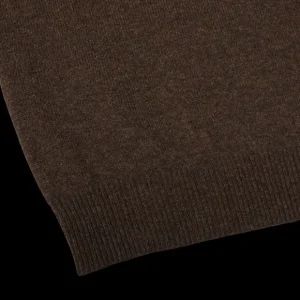 Alan Paine Sweaters | Cocoa Brown Lambswool V-Neck
