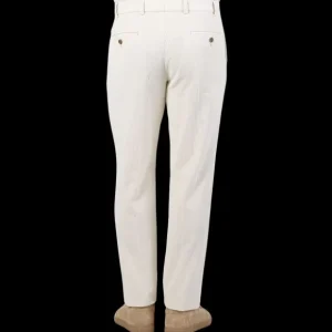 Hiltl Trousers | Cream White Cotton Corduroy Regular Fit Chinos