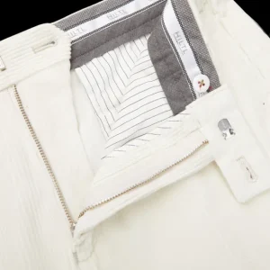 Hiltl Trousers | Cream White Cotton Corduroy Regular Fit Chinos