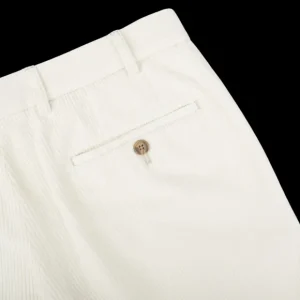 Hiltl Trousers | Cream White Cotton Corduroy Regular Fit Chinos