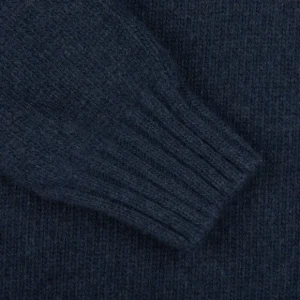 Fedeli Knitwear | Dark Blue Wool Cashmere Rollneck
