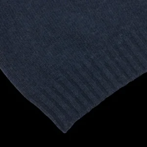 Fedeli Knitwear | Dark Blue Wool Cashmere Rollneck