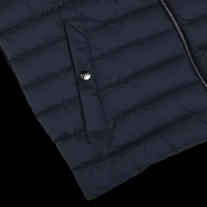 Herno Knitwear | Dark Blue Wool Silk Nylon Padded Jacket