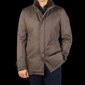 Herno Coats & Jackets | Dark Brown Loro Piana Wool Twill Jacket