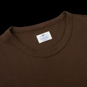 Tela Genova T-Shirts | Dark Brown Organic Cotton Ls T-Shirt