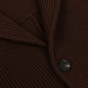 Maurizio Baldassari Knitwear | Dark Brown Zegna Baruffa Wool Brenta Jacket