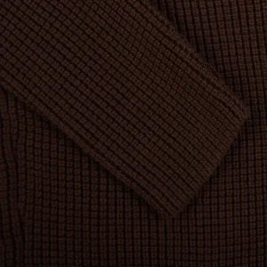 Maurizio Baldassari Knitwear | Dark Brown Zegna Baruffa Wool Brenta Jacket