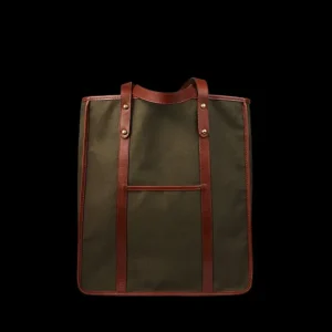 Frank Clegg Tote Bags | Dark Olive Cotton Canvas Market Tote Bag