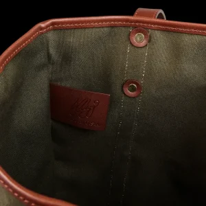 Frank Clegg Tote Bags | Dark Olive Cotton Canvas Market Tote Bag