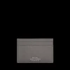Smythson Wallets | Dark Steel Ludlow Leather Flat Card Holder