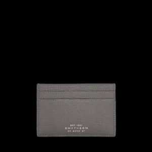 Smythson Wallets | Dark Steel Ludlow Leather Flat Card Holder