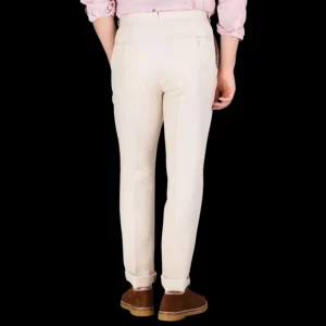 De Petrillo Trousers | Dusty Beige Irish Linen Modello B Trousers