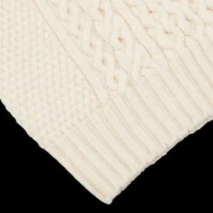 Drumohr Knitwear | Ecru Lambswool Cable Knit Sweater
