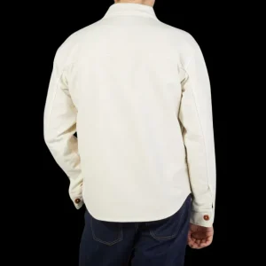 Tela Genova Outerwear | Ecru White Brushed Cotton Leo Overshirt