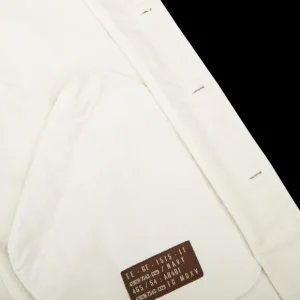Tela Genova Outerwear | Ecru White Brushed Cotton Leo Overshirt
