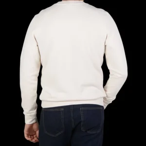 Sunspel Sweaters | Ecru White Cotton Loopback Sweatshirt