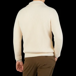 G.R.P Knitwear | Ecru Wool Cashmere Anorak Sweater