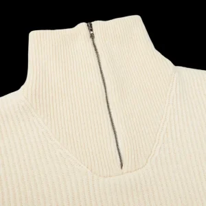 G.R.P Knitwear | Ecru Wool Cashmere Anorak Sweater