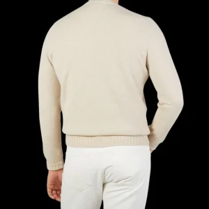 Filippo de Laurentiis Knitwear | Ecru Wool Cashmere Crewneck Sweater