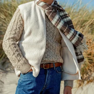 Sunspel Outerwear | Ecru Wool Fleece Gilet