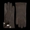 Hestra Gloves | Espresso Peccary Unlined Palm Button Gloves