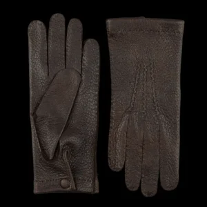 Hestra Gloves | Espresso Peccary Unlined Palm Button Gloves