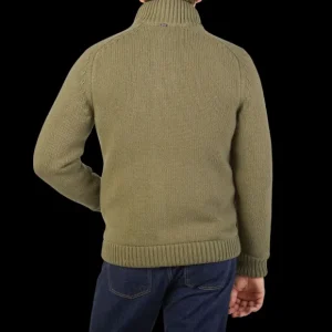 Herno Knitwear | Grass Green Wool Knitted Blouson