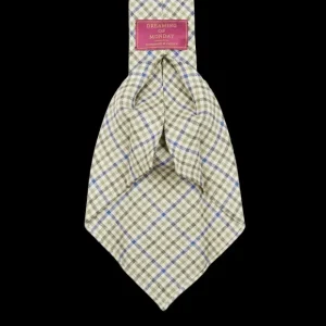 Dreaming Of Monday Ties | Green Blue Gunclub 7-Fold French Linen Tie