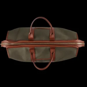 Frank Clegg Weekend Bags | Green Cotton Canvas Compass Travel Duffle