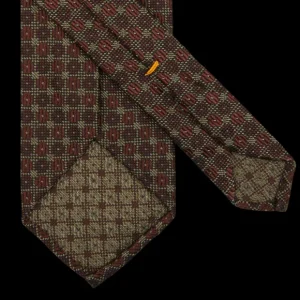 Gierre Milano Ties | Green Woven Flowers Silk Cotton Unlined Tie