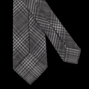 Dreaming Of Monday Ties | Grey Checked 7-Fold Vintage Wool Tie