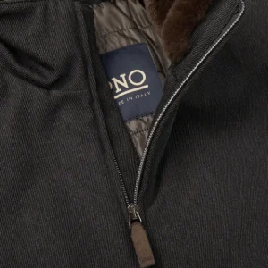 Herno Coats & Jackets | Grey Loro Piana Wool Twill Bomber Jacket