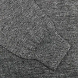 Mauro Ottaviani Polo Shirts | Grey Melange 16 Gauge Merino Wool Polo Shirt