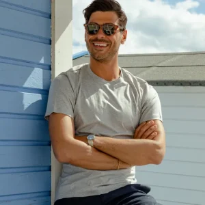 Sunspel T-Shirts | Grey Melange Classic Cotton T-Shirt