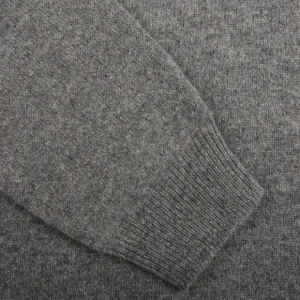 Alan Paine Sweaters | Grey Melange Lambswool Crew Neck