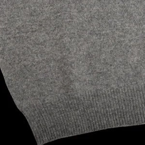 Alan Paine Sweaters | Grey Melange Lambswool Crew Neck