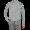 Inis Meain Knitwear | Grey Melange Wool Cashmere Boatbuilder Rollneck