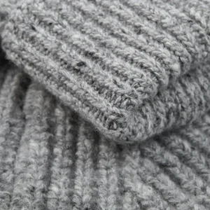 Inis Meain Knitwear | Grey Melange Wool Cashmere Boatbuilder Rollneck