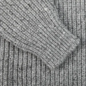 Inis Meain Knitwear | Grey Melange Wool Cashmere Boatbuilder Rollneck