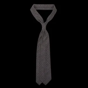 Dreaming Of Monday Ties | Grey Purple Houndstooth 7-Fold Cashmere Tie