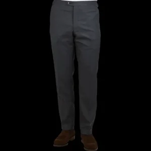 Baltzar Sartorial Trousers | Grey Super 100'S Wool Flat Front Suit Trousers