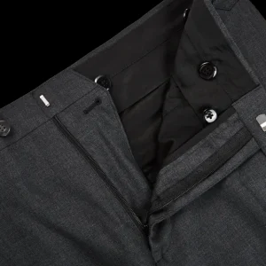 Baltzar Sartorial Trousers | Grey Super 100'S Wool Flat Front Suit Trousers